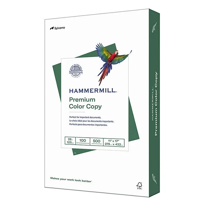 Hammermill - Color Copy Digital Paper, 28lb, 100 Bright, 11 x 17" - Ream 2