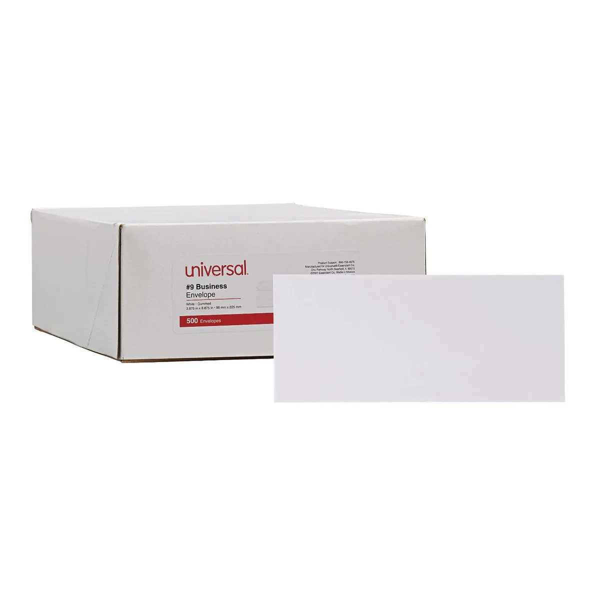 Universal Business Envelope, 9, 3 7/8" x 8 7/8", White, 500/Box