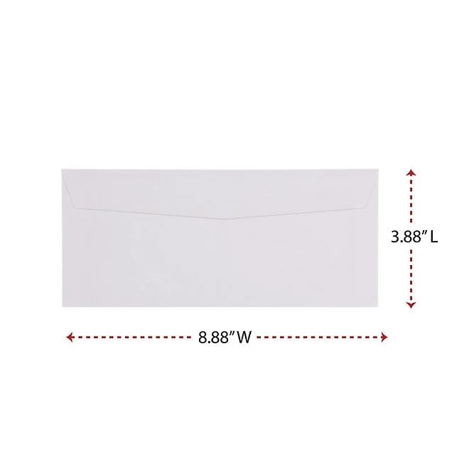 Universal Business Envelope, 9, 3 7/8" x 8 7/8", White, 500/Box 5