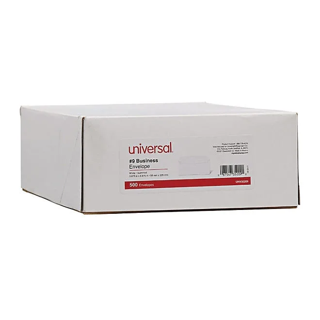 Universal Business Envelope, 9, 3 7/8" x 8 7/8", White, 500/Box 4
