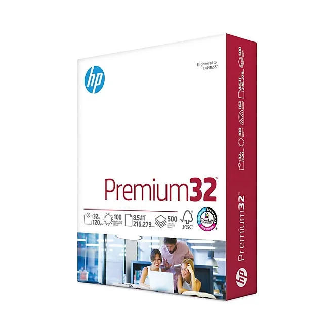 HP Premium Choice LaserJet Paper, 100 Bright, 32 lb Bond Weight, 8.5 x 11, Ultra White, 500/Ream 2
