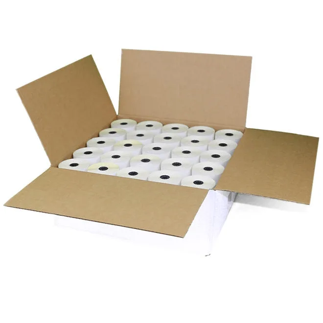 Alliance 2-Ply Carbonless Receipt Rolls, 3"x90', White/Canary, 50 Rolls 3