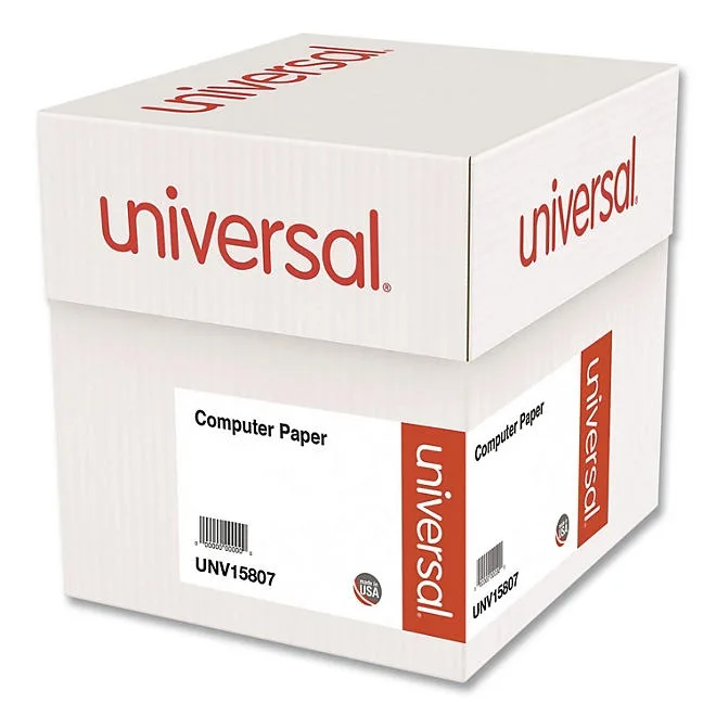 Universal® Computer Paper, 20lb, 9-1/2" x 11", Letter Trim Perforation, White, 2300 Sheets 2