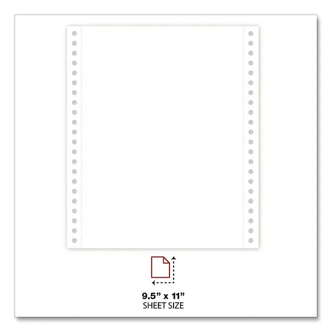 Universal® Computer Paper, 20lb, 9-1/2" x 11", Letter Trim Perforation, White, 2300 Sheets 5