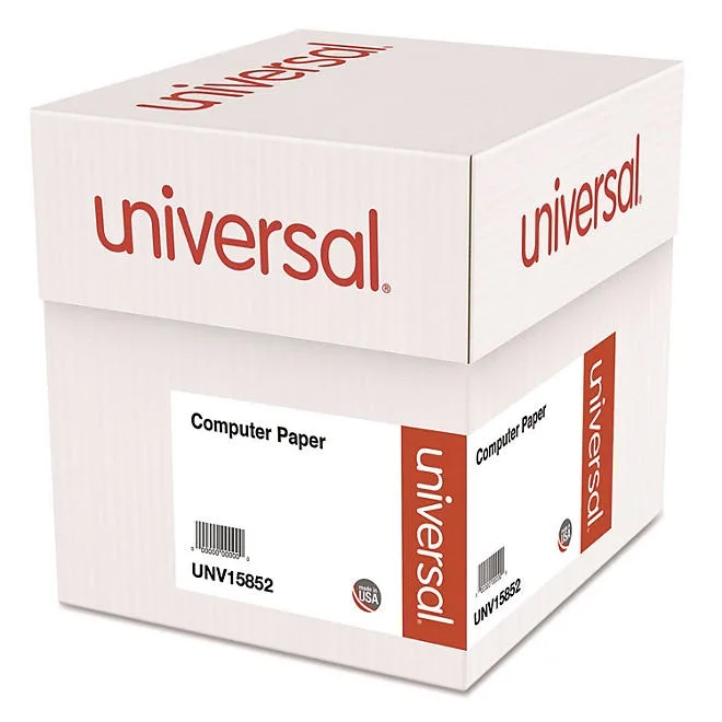 Universal Green Bar Computer Paper, Perforated Margins, 20lb, 14-7/8" x 11", 2400 Sheets 2
