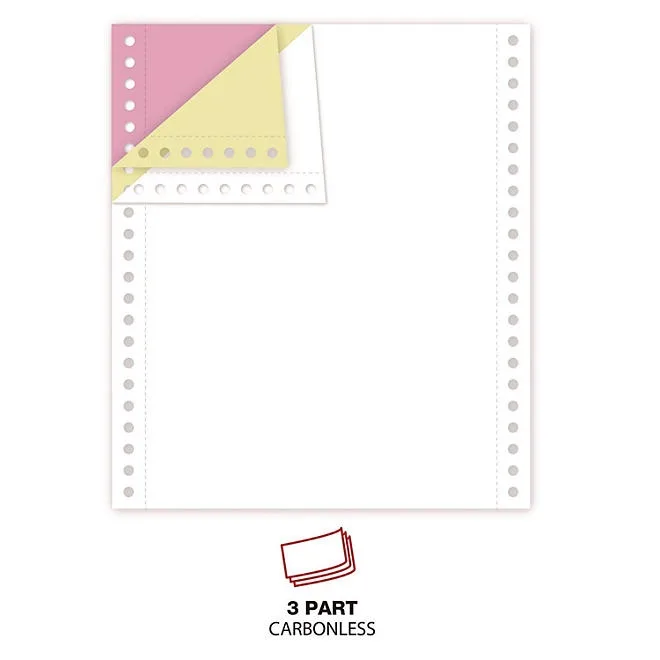 Universal® Multicolor Computer Paper, 3-Part Carbonless, 15lb, 9-1/2" x 11", 1200 Sheets 4