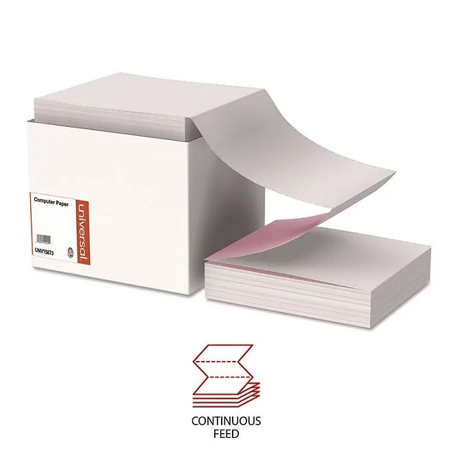 Universal® Multicolor Computer Paper, 3-Part Carbonless, 15lb, 9-1/2" x 11", 1200 Sheets 3