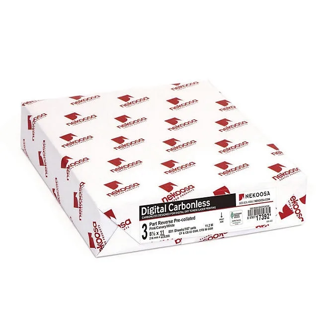 Nekoosa - Fast Pack Digital Carbonless Paper, 3-Part, Reverse Sequence - Case 3