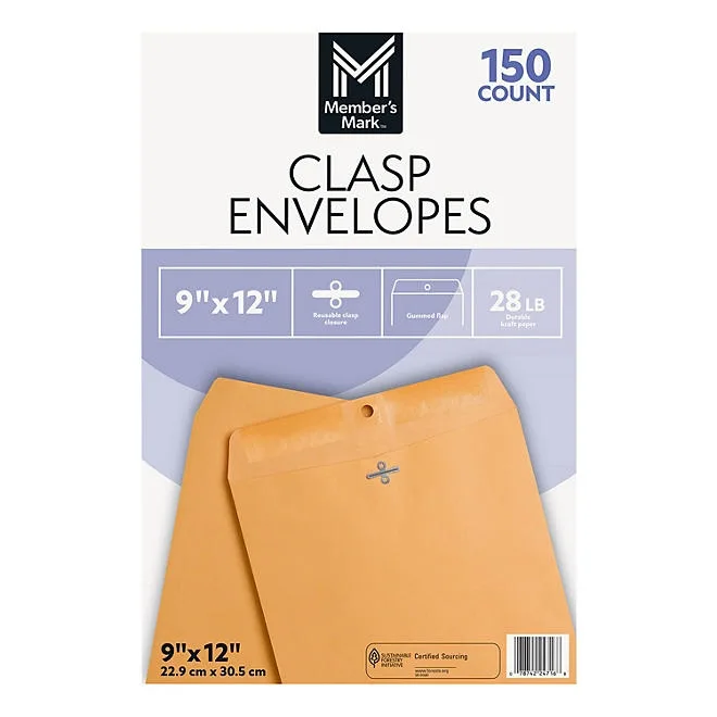 Member's Mark Clasp Envelope 9" x 12", 150 ct. 2