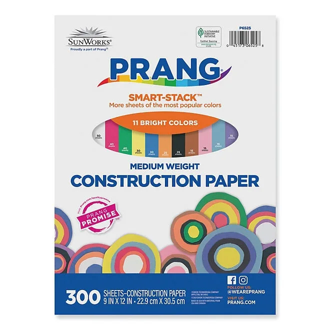 Pacon - Construction Paper Smart-Stack, 58 lbs., 9 x 12 - Assorted, 300 Sheets per Pack 2