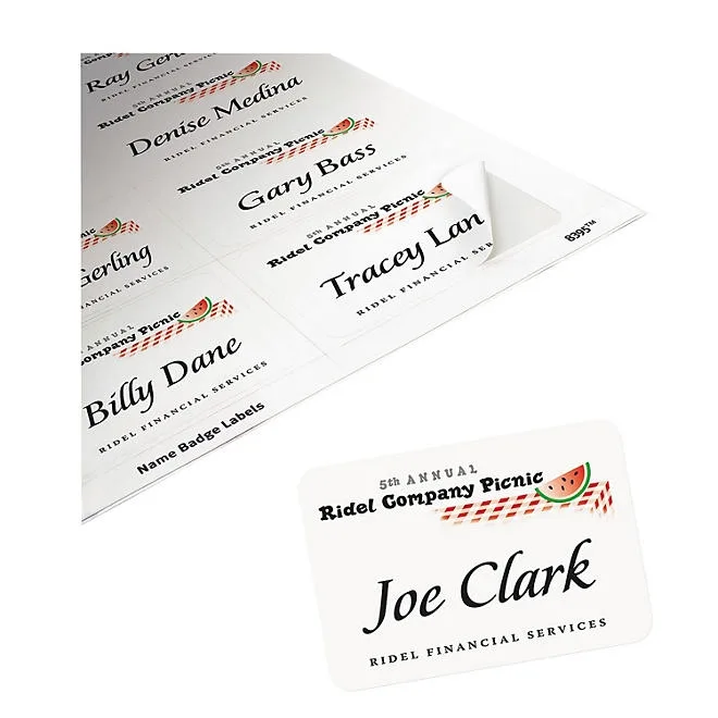 Avery Flexible Adhesive Name Badge Labels, 3.38 x 2.33, White, 160/Pack 4