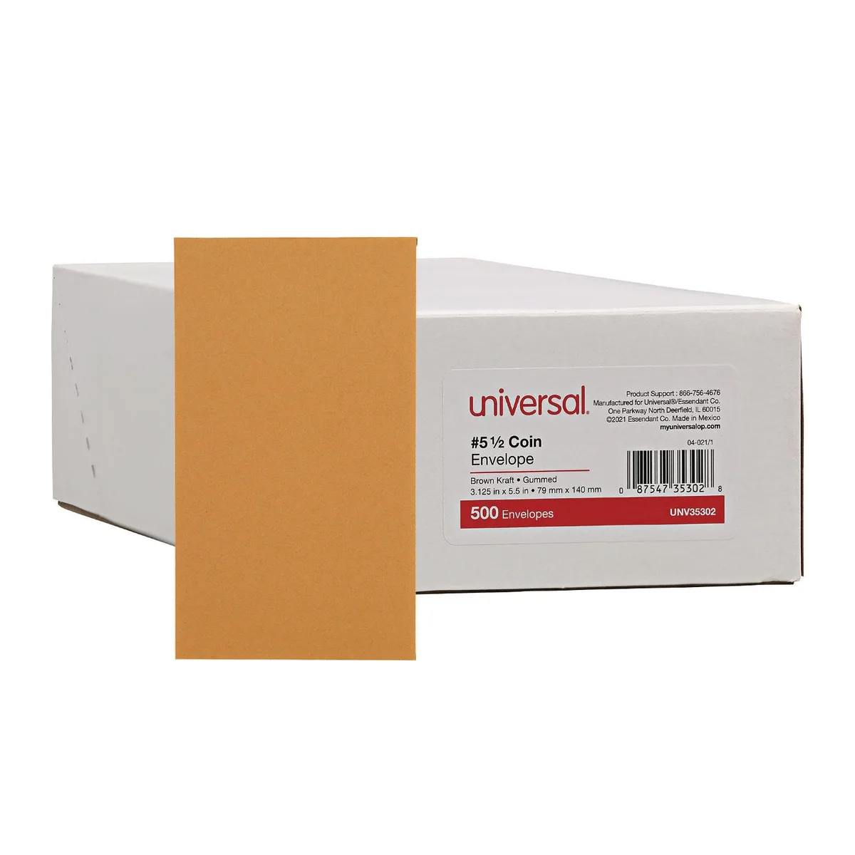 Universal Kraft Coin Envelope, Light Brown, 500/Box (Various Sizes) 2