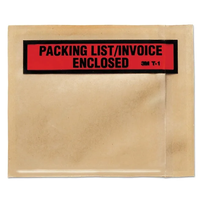 3M - Top Print Self-Adhesive Packing List Envelope, 4 1/2 x 5 1/2, White, 1000 per Box 3