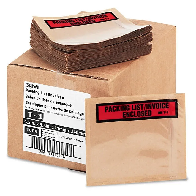 3M - Top Print Self-Adhesive Packing List Envelope, 4 1/2 x 5 1/2, White, 1000 per Box 2