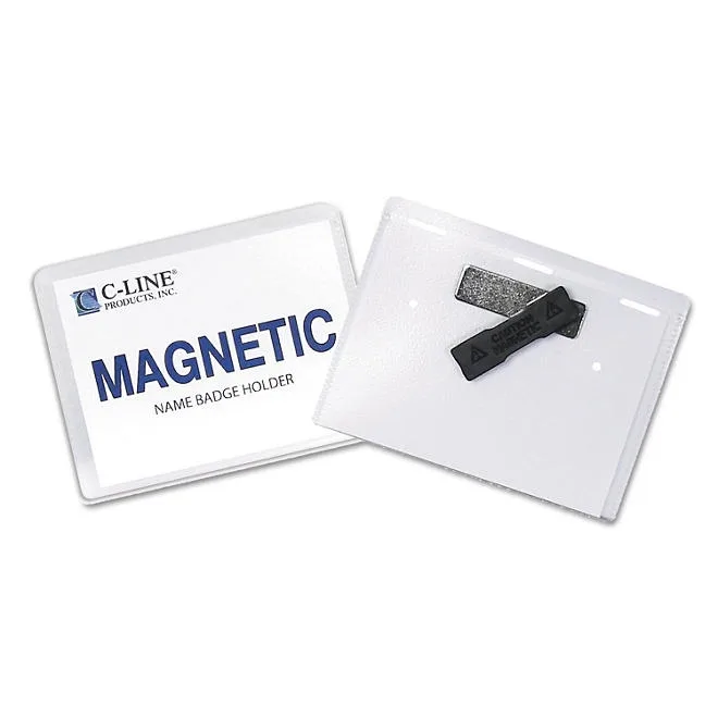 C-Line Magnetic Name Badge Holder Kit, Horizontal, 4" x 3", Clear 20 per box 4