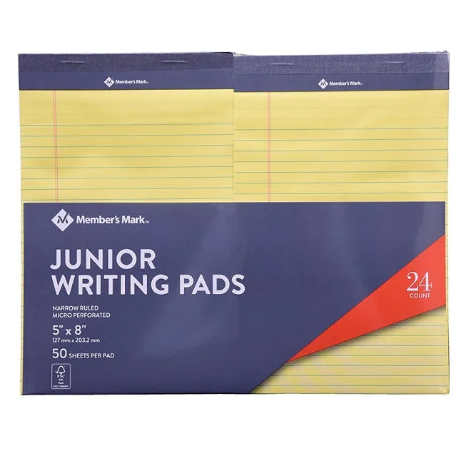 Member's Mark Jr Writing Pad - Perforated Canary 24-Pack 2