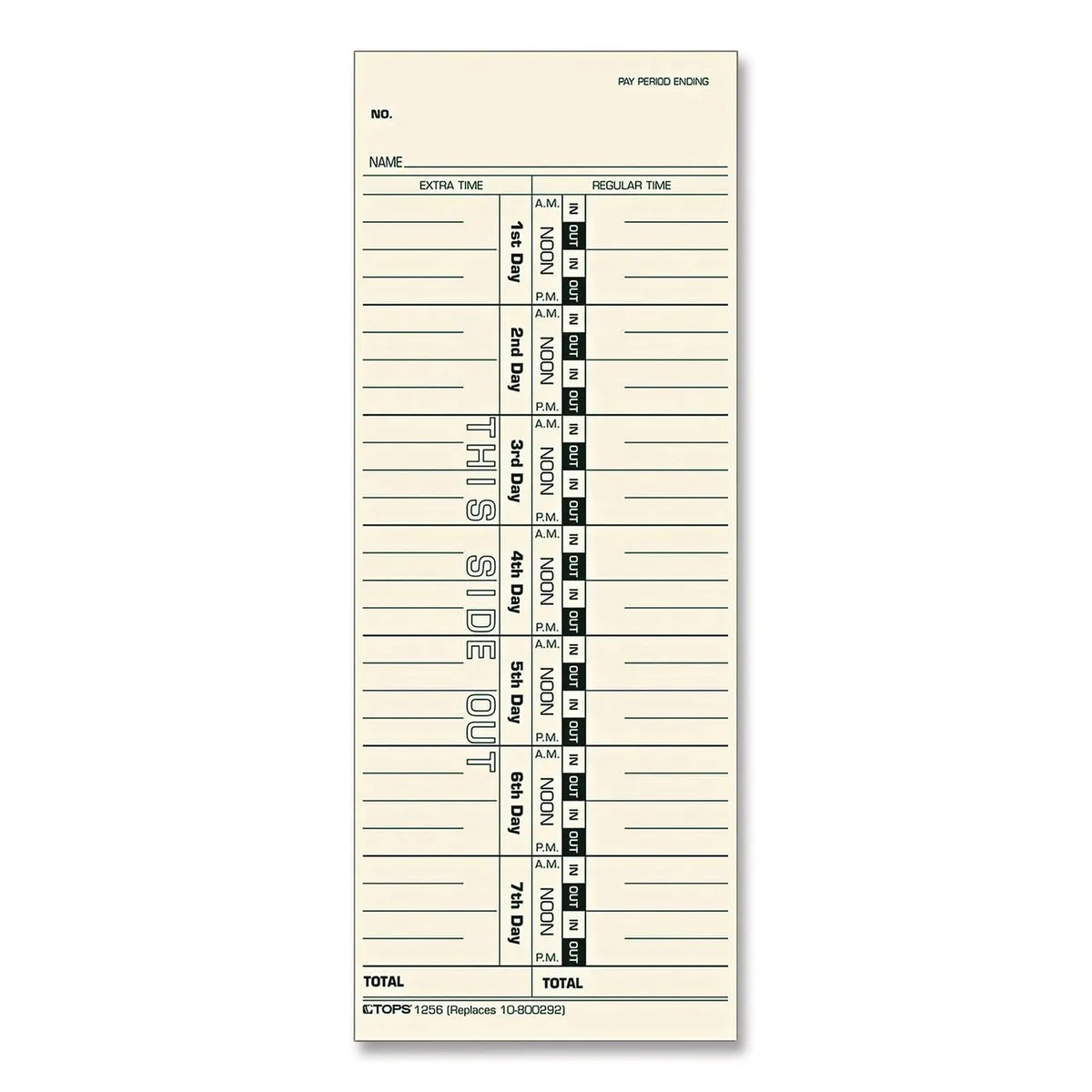 Tops - Acroprint, Cincinnati, Lathem, Simplex, Stromberg Time Card 3-1/2" x 9" - 500/Box