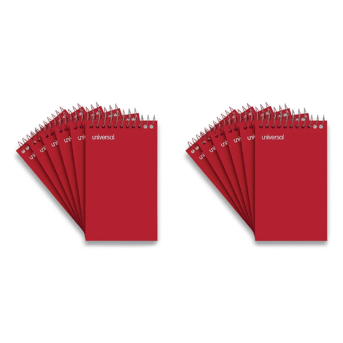 Universal Wirebound Memo Book, Narrow Rule, 3 x 5, White, 50 Sheets, 12/Pack