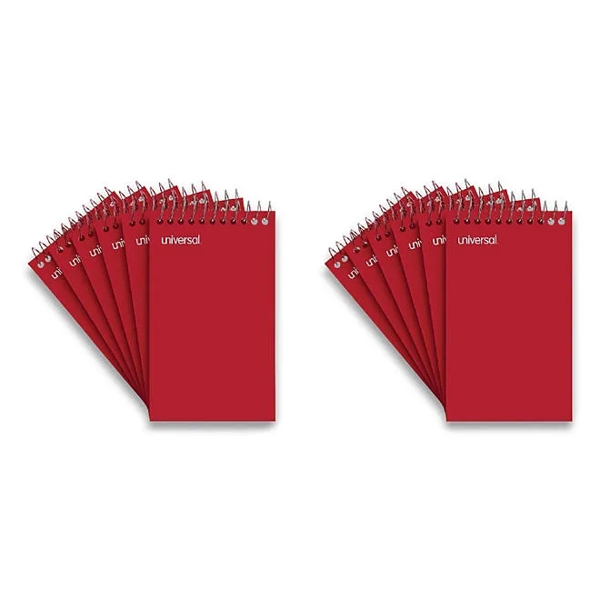 Universal Wirebound Memo Book, Narrow Rule, 3 x 5, White, 50 Sheets, 12/Pack 2