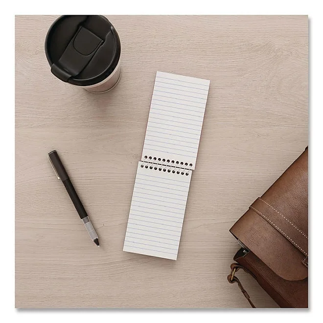 Universal Wirebound Memo Book, Narrow Rule, 3 x 5, White, 50 Sheets, 12/Pack 5
