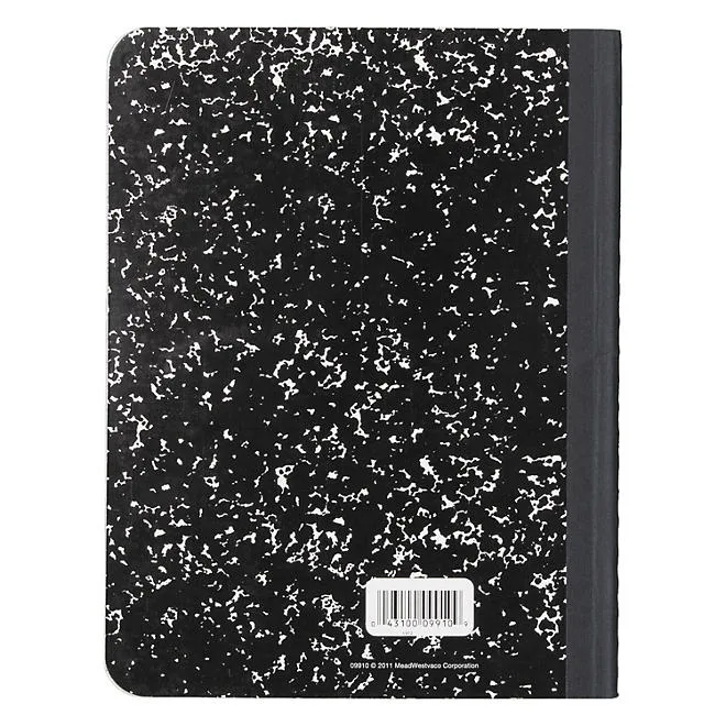 Mead Black Marble Composition Book - Wide Rule - 9-3/4 x 7-1/2 - 100 Sheets 4