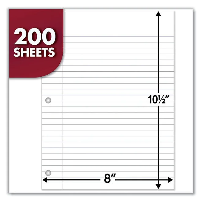Mead - Filler Paper, 16-lbs., Wide Ruled, 3-hole punched - 10-1/2 x 8 - 200 Sheets 4