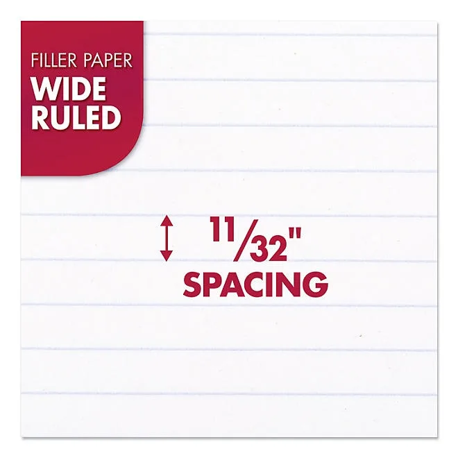Mead - Filler Paper, 16-lbs., Wide Ruled, 3-hole punched - 10-1/2 x 8 - 200 Sheets 3