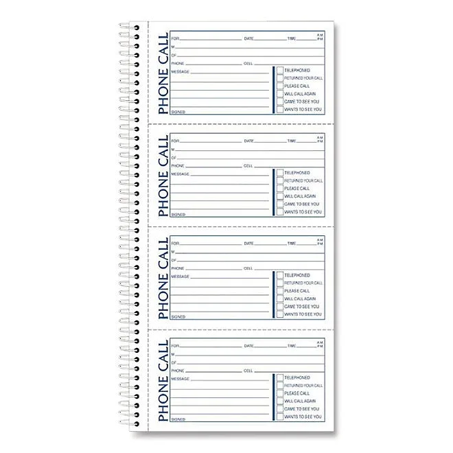 TOPS - Spiralbound Message Book, 2-3/4 x 5, Two-Part Carbonless, 400 per Book 4