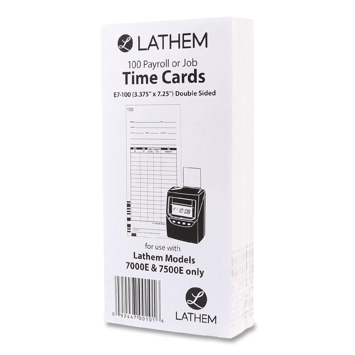 Lathem&reg Time Universal 2-Sided Time Card