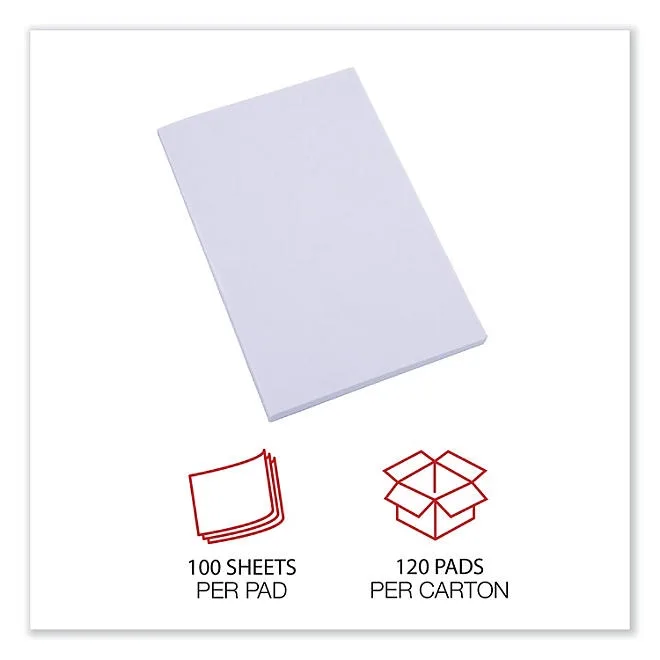 Universal Scratch Pad Value Pack, Unruled, 4" x 6", White, 100 Sheets, 120/Carton 5