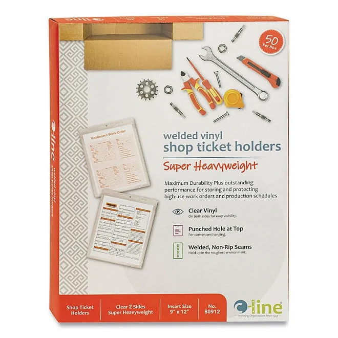 C-Line Clear Vinyl Shop Ticket Holder, 9" x 12", 50ct. 3