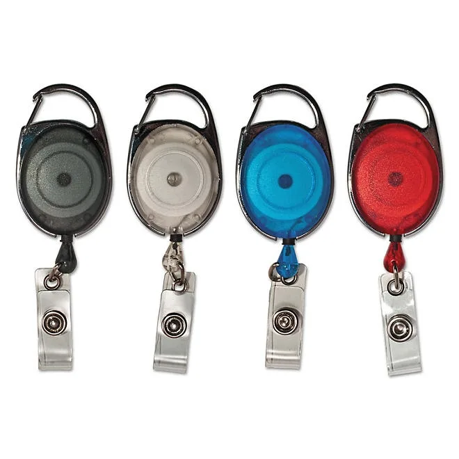 Advantus - Carabiner-Style Retractable ID Card Reel, 30" Extension, Assorted Colors - 20/PK 2