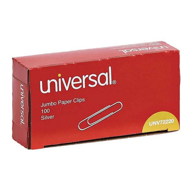 Universal Smooth Paper Clips, Jumbo, Silver, 100/Box, 10 Boxes/Pack 2