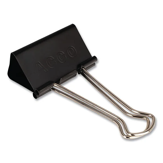 ACCO Binder Clips, Large, Black/Silver, 12 Count 5