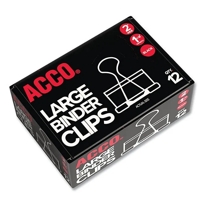 ACCO Binder Clips, Large, Black/Silver, 12 Count 4