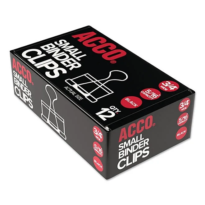 ACCO Binder Clips, Small, Black/Silver, 12 Count 4