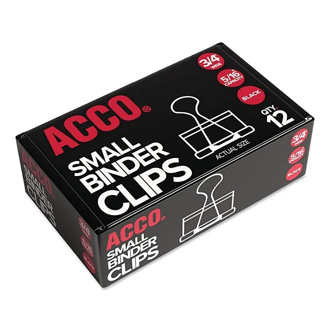 ACCO Binder Clips, Small, Black/Silver, 12 Count 3