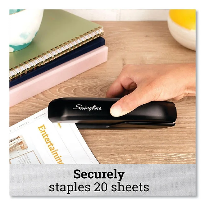 Swingline® Standard Full Strip Desk Stapler, 20-Sheet Capacity, Black 3
