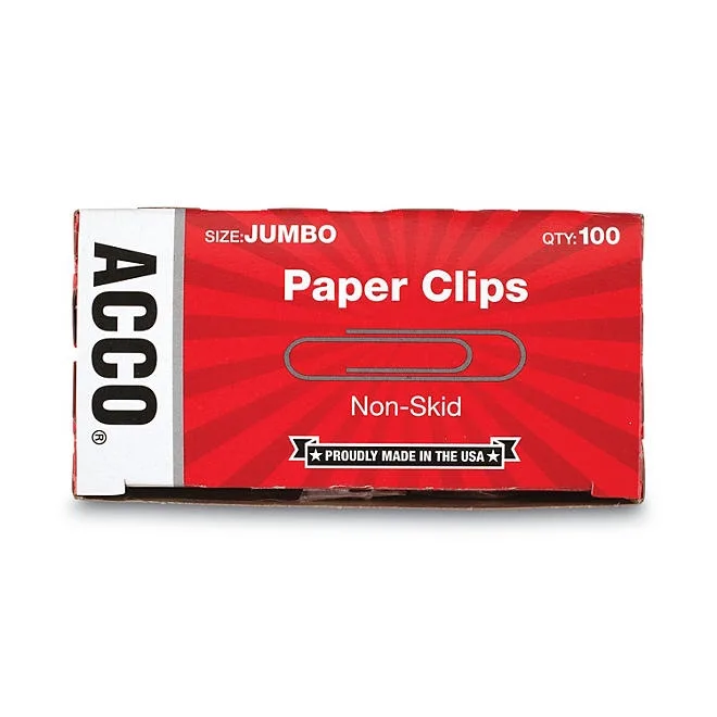 ACCO - Paper Clips, Jumbo, Non-Skid, 100 Count - 10 Pack 5