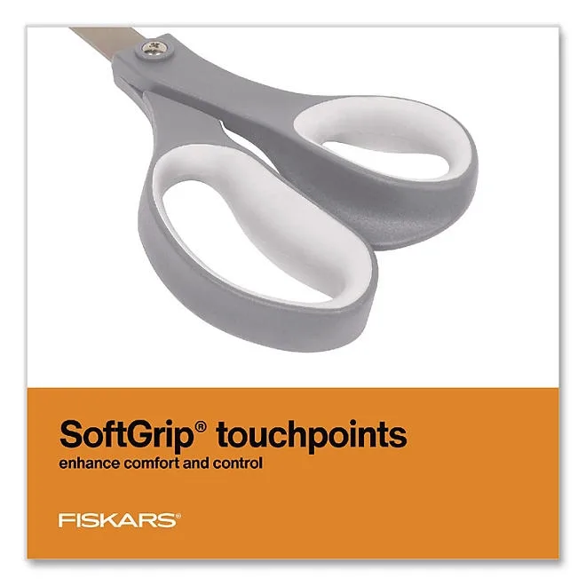 Fiskars Softgrip Scissors - 8" Length - Straight - Stainless Steel 5