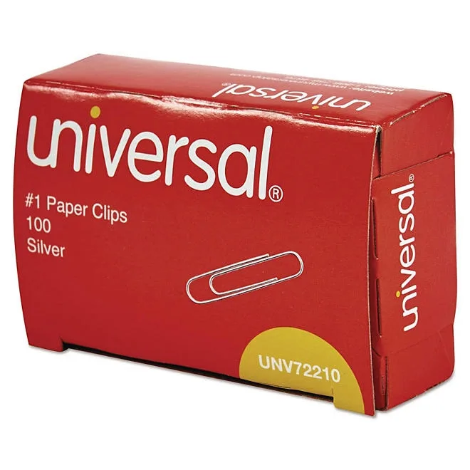 Universal® Paper Clips, Smooth Finish, No. 1, Silver, 1000/Pack 4