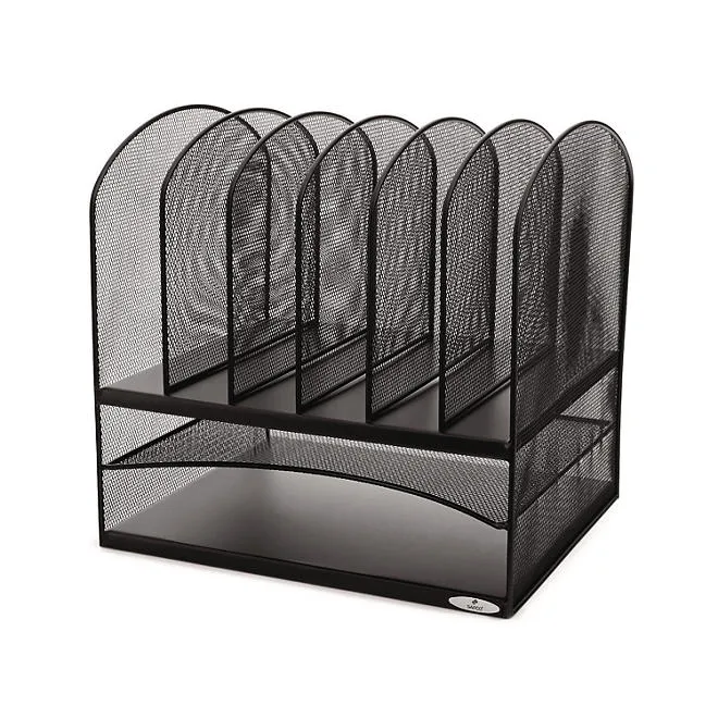 Safco Mesh Two & Six Combination Rack, Black 2