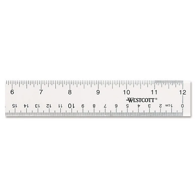 Westcott See Through Acrylic Ruler, 12", Clear 4