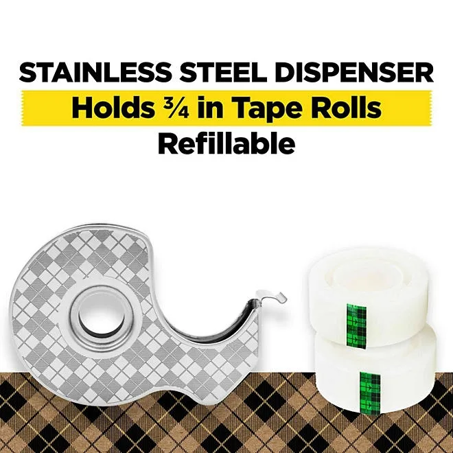 Scotch Stainless Steel Refillable Dispenser and Scotch Magic Tape with 66% Plant Based Adhesive, 0.75" x 550" 4