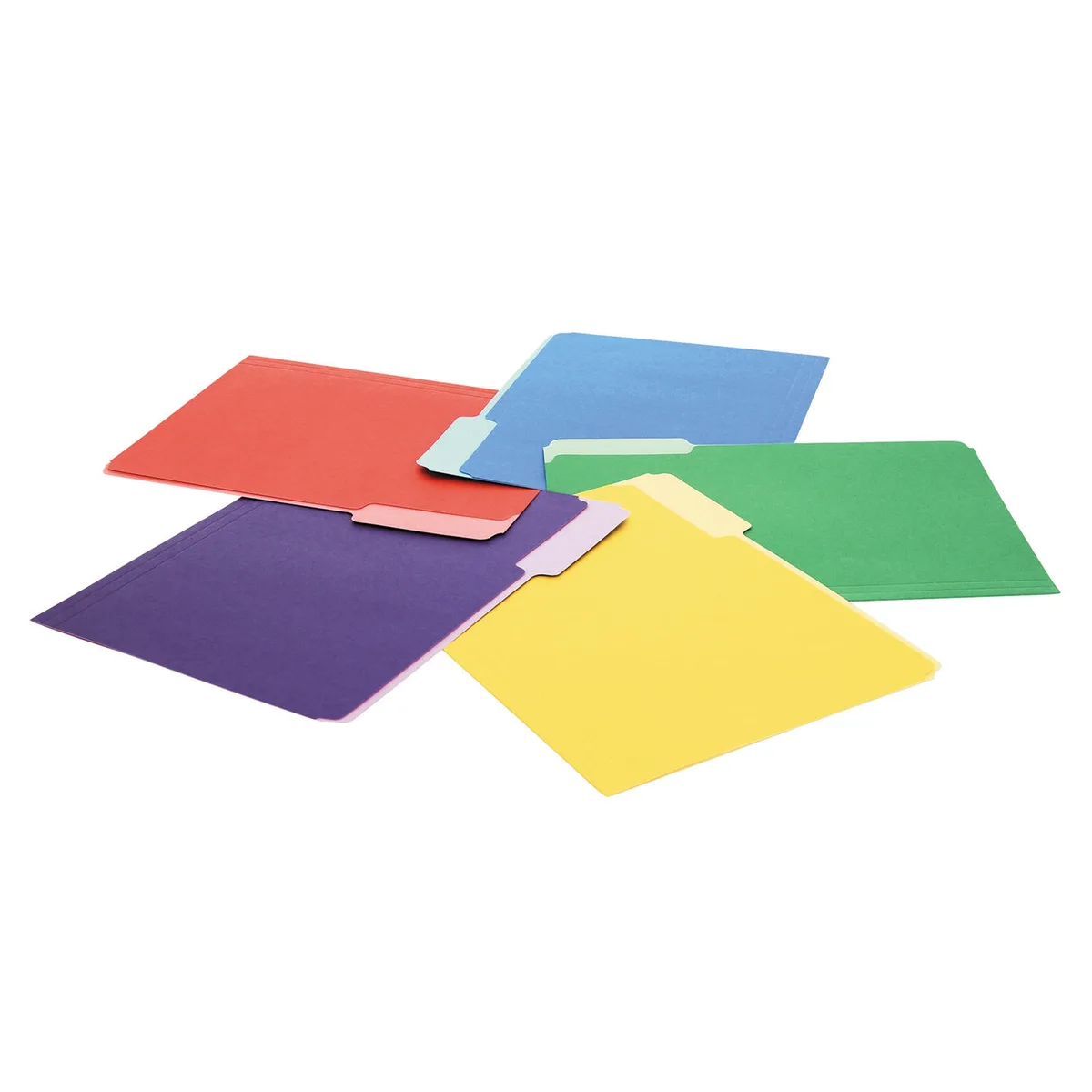 Universal File Folders, 1/3 Cut One-Ply Top Tab, Letter, 100/Box, Various Colors 5