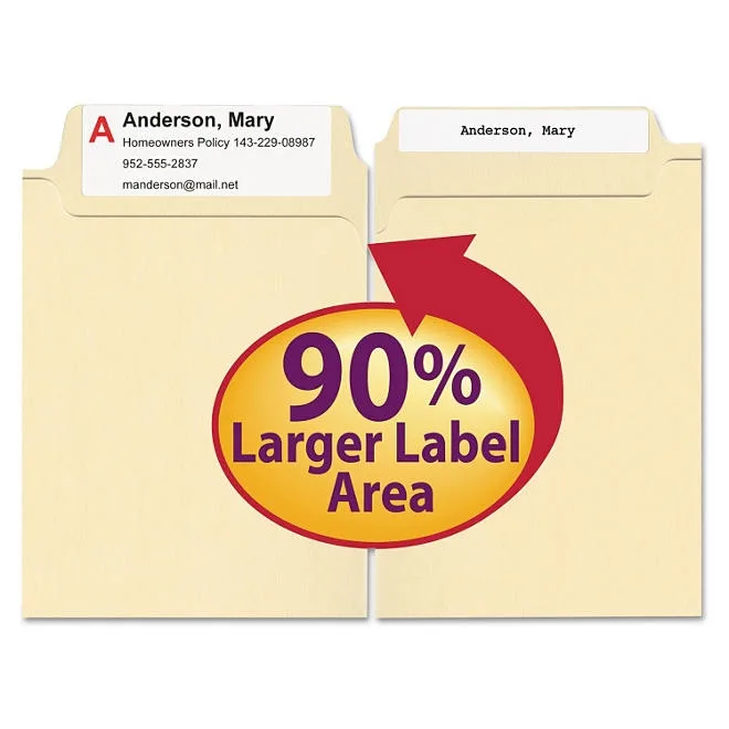 Smead 1/3 Cut Assorted Positions SuperTab Heavyweight File Folders, Manila Letter, 50ct. 4