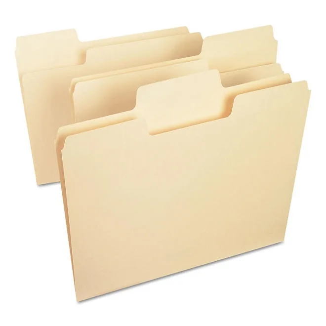 Smead 1/3 Cut Assorted Positions SuperTab Heavyweight File Folders, Manila Letter, 50ct. 3