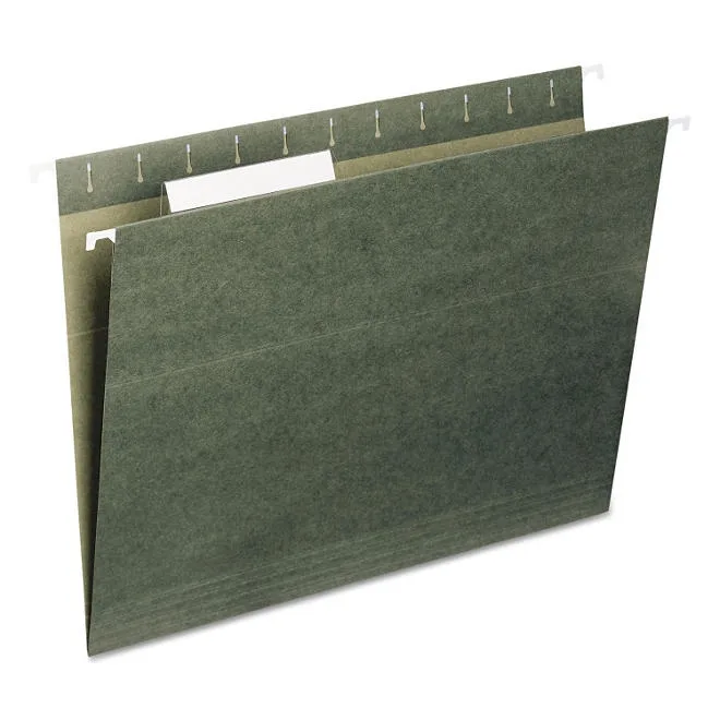 Smead 1/3 Cut Adjustable Positions Hanging File Folders, Green Letter, 25ct. 2