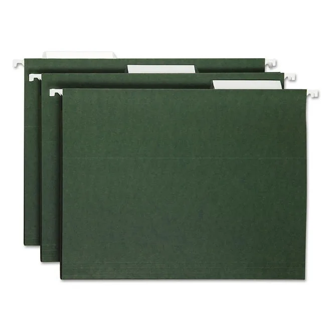 Smead 1/3 Cut Adjustable Positions Hanging File Folders, Green Letter, 25ct. 3