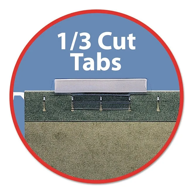 Smead 1/3 Cut Adjustable Positions Hanging File Folders, Green Letter, 25ct. 5